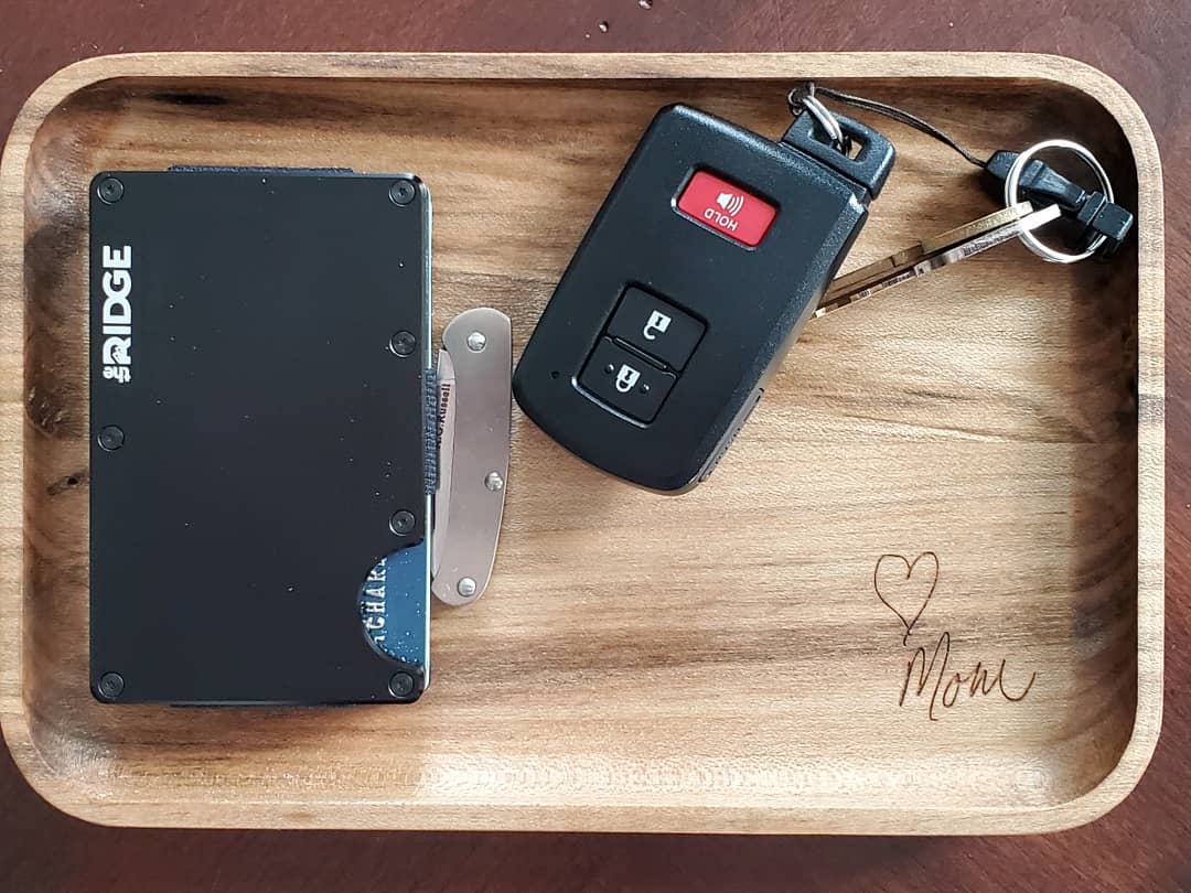 Personalized Hardwood Valet Tray, catch-all tray